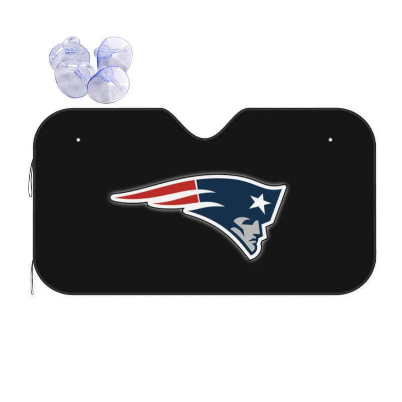 New England Patriots Printed car glass sunshade car front windshield sunshade (stiff version)
