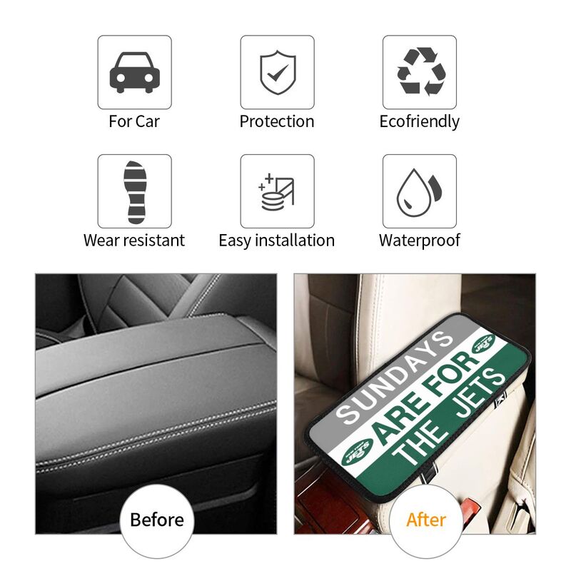 New York Jets Personalized printed car armrest cover Car handrail box cushion