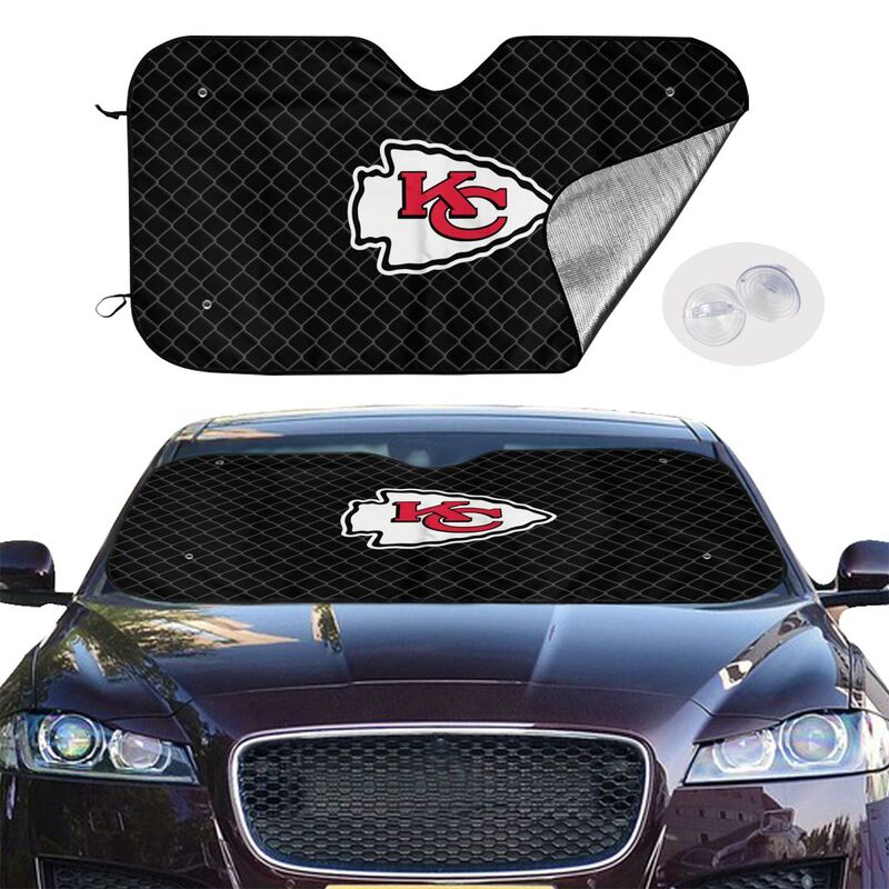 Kansas City Chiefs 2 Print Car windshield sunshades is suitable front Car windshield sunshades