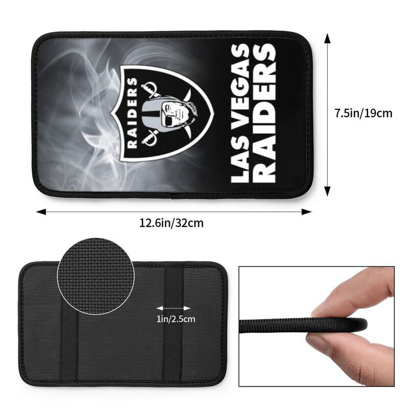 Car armrest box pad Las Vegas Raiders8 Printed central armrest box pad anti slip pad