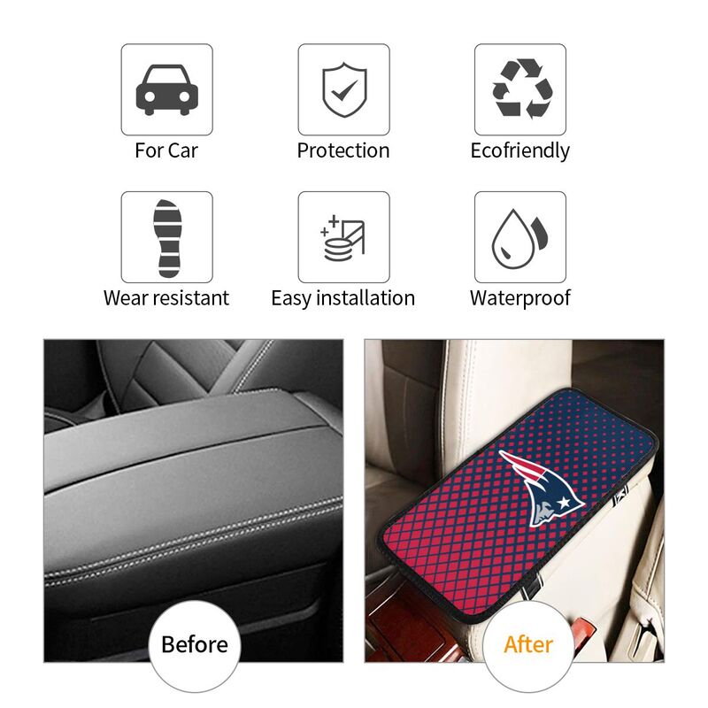 New England Patriots Car handrail box cushion Personalized printed car armrest cover