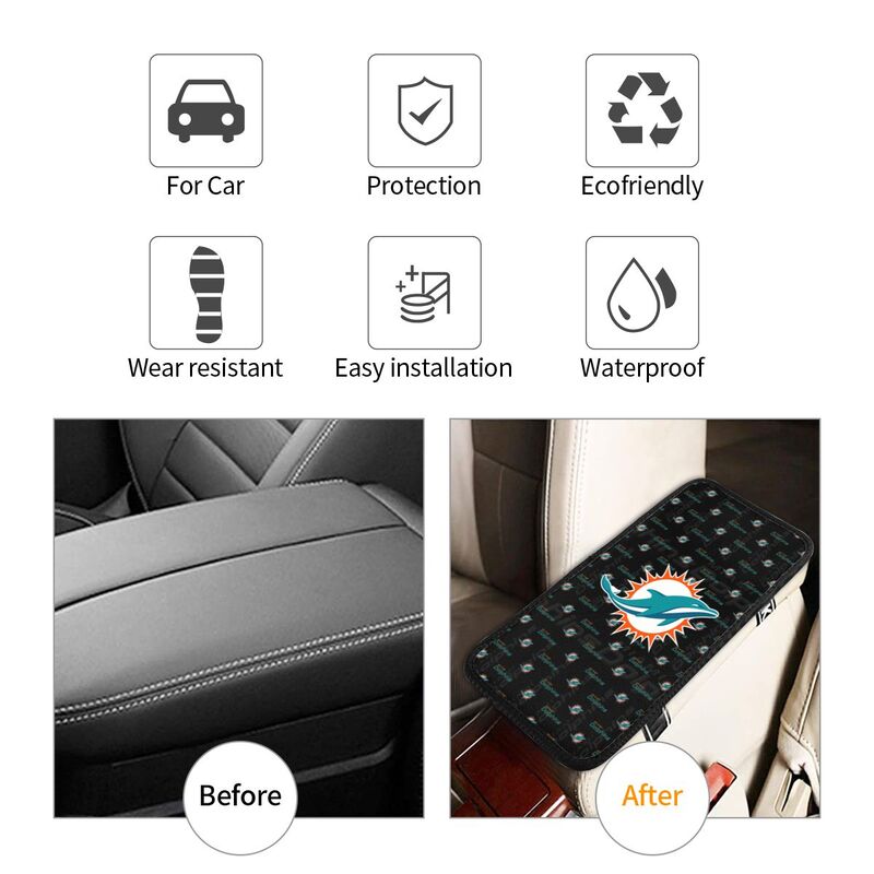 Miami Dolphins printed Car handrail cushion Personalized car armrest cover