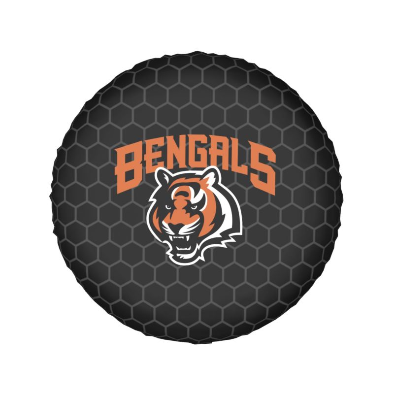 Cincinnati Bengals Grid printed car tire cover dustproof and waterproof tire cover