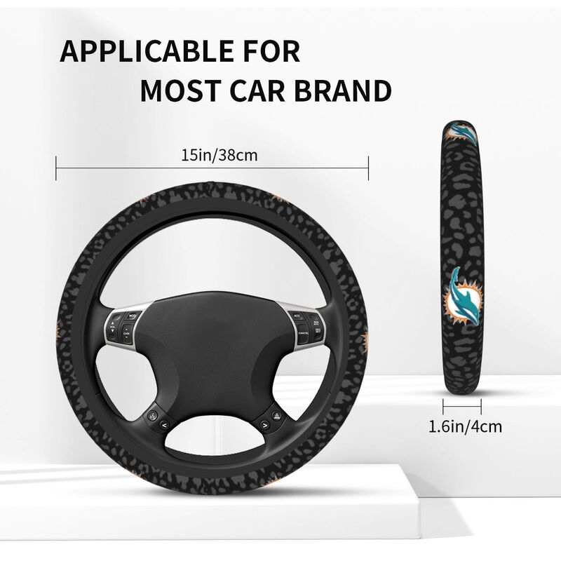 Miami Dolphins Printed elastic steering wheel cover car steering wheel protective cover