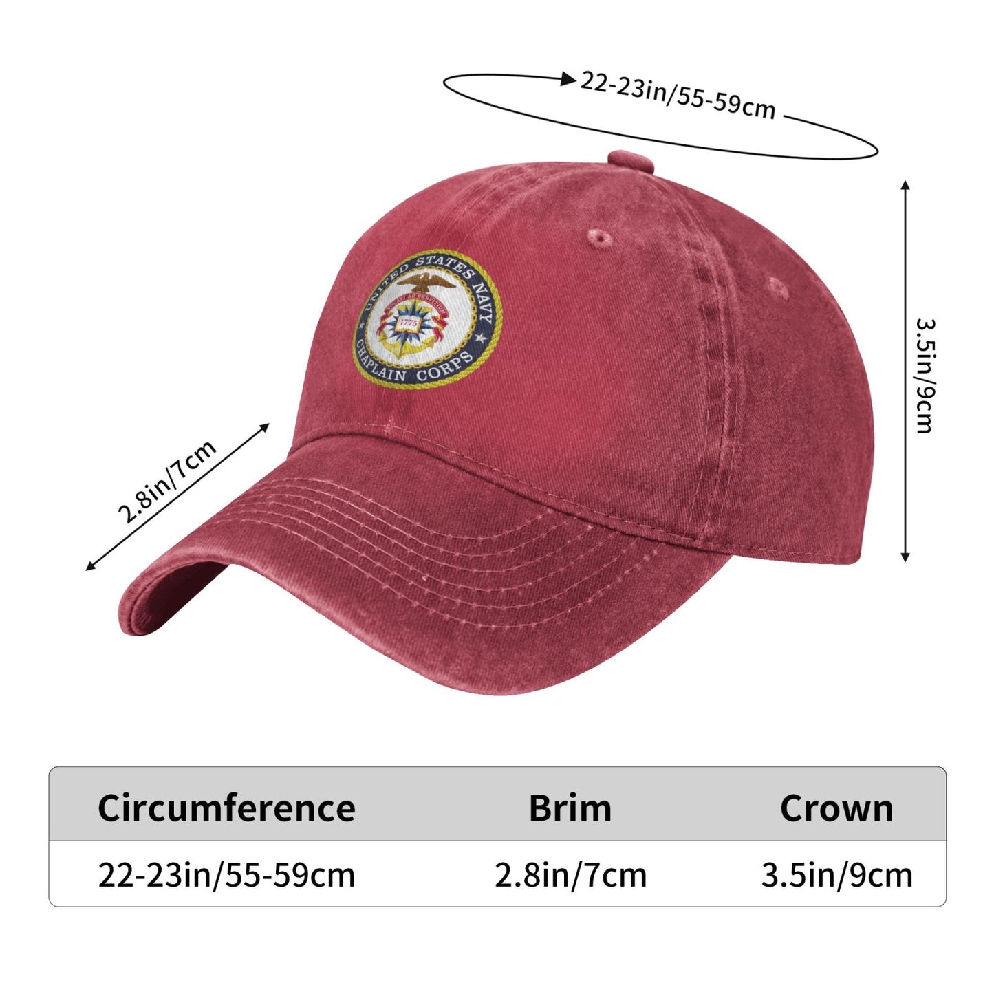 Seal Of The United States Navy Chaplain Corps Printed unisex baseball cap adjustable cap veteran gift
