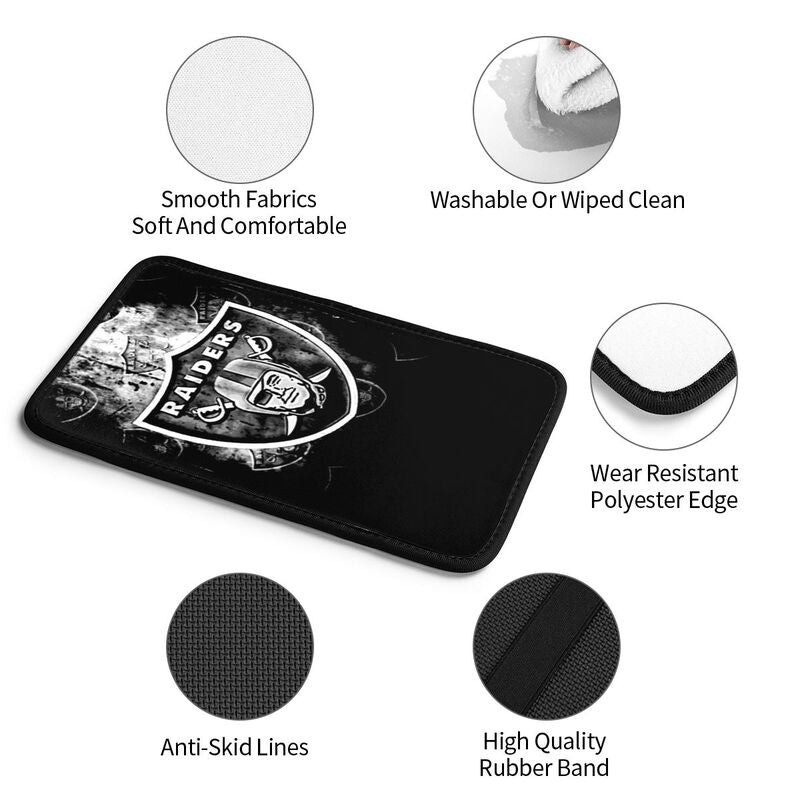 Car armrest box pad Las Vegas Raiders 3 Printed center armrest box pad protective pad