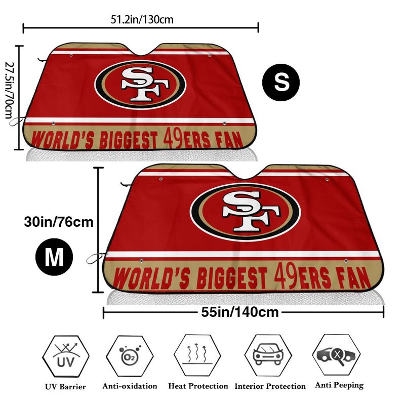 San Francisco 49ers Printing is suitable for car front windshield sunshades Car windshield sunshades