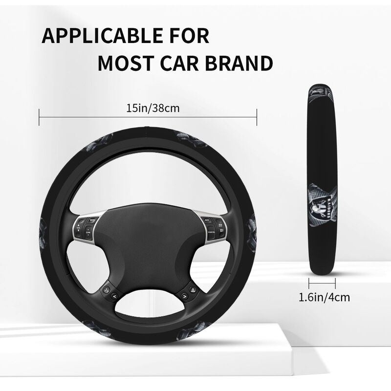 Las Vegas Raiders Printed car anti-skid cover elastic steering wheel cover