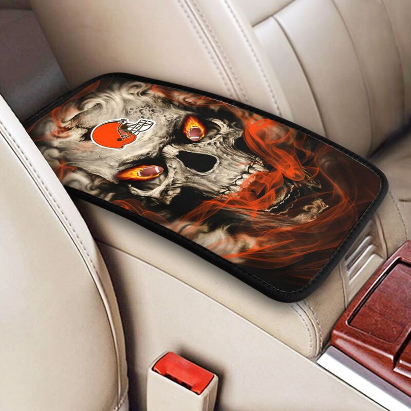 Cleveland Browns Printed car armrest box pad elbow support anti slip pad