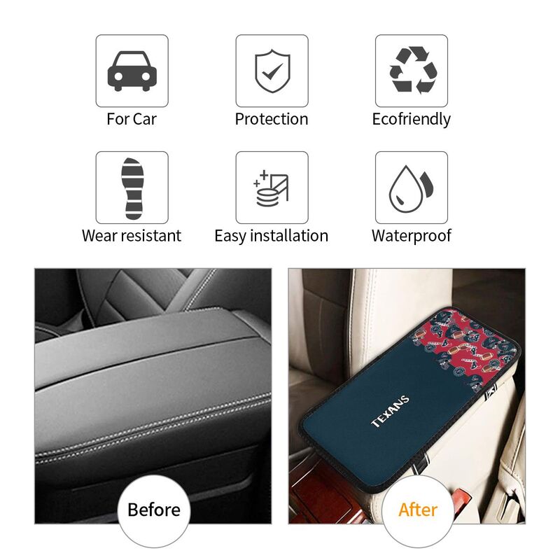 Houston Texans print Car center console armrest pad car armrest protective cover
