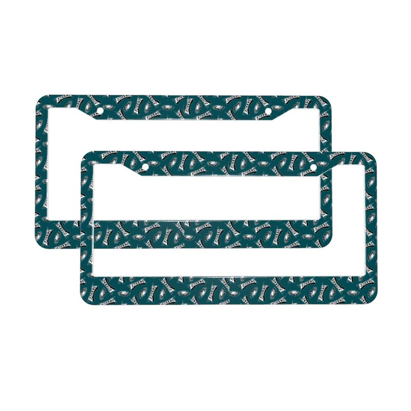 Philadelphia Eagles Print front rear license plate holder circular hole license plate holder (one pair)