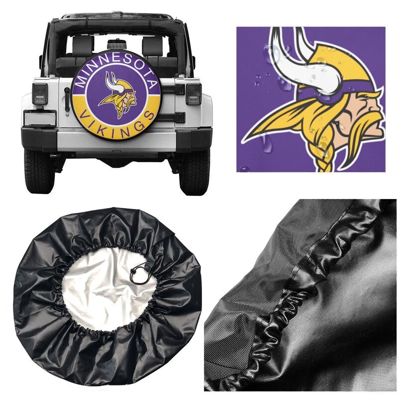 Minnesota Vikings Printed tire protection cover car spare tire dust protection covers