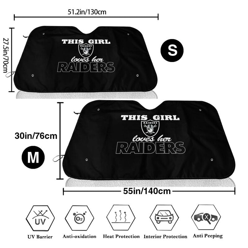 Las Vegas Raiders Printing multi size car front windshield sunshade car windshield sunshade