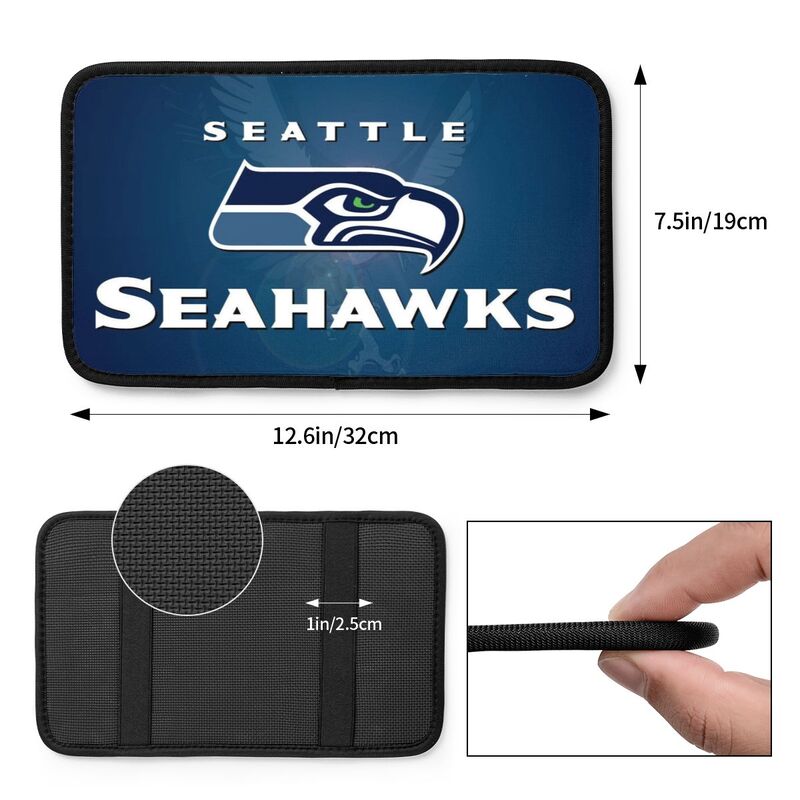 Car armrest box pad Seattle Seahawks 5 Printed center armrest box pad protective pad