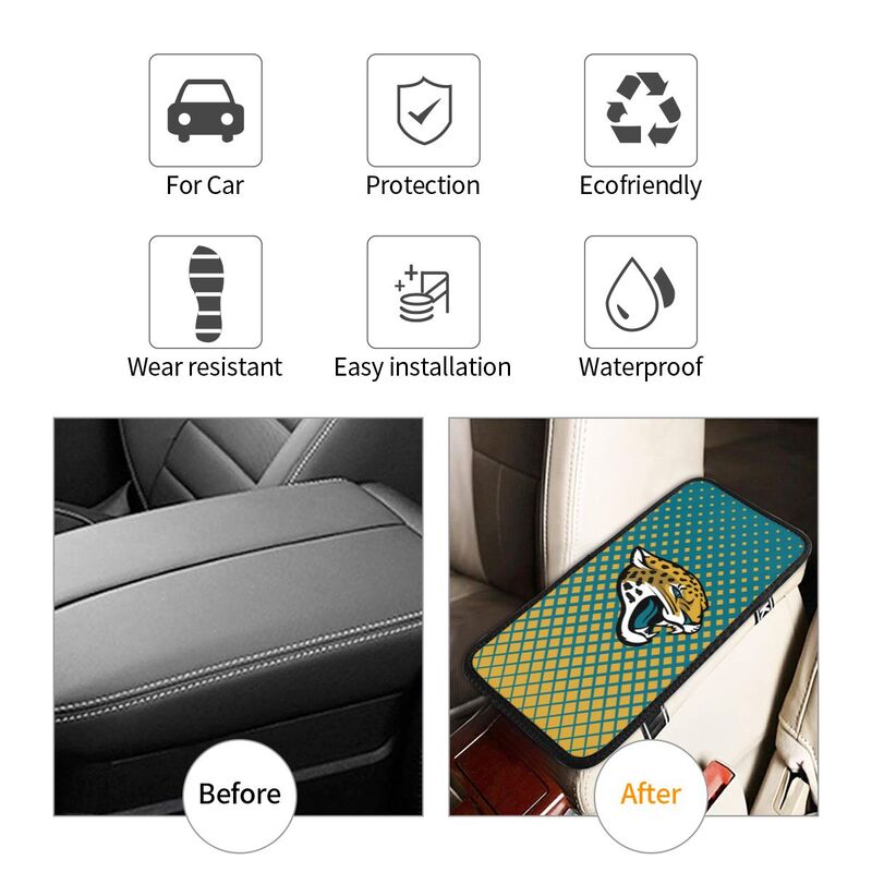 Jacksonville Jaguars Car handrail box cushion Personalized printed car armrest cover