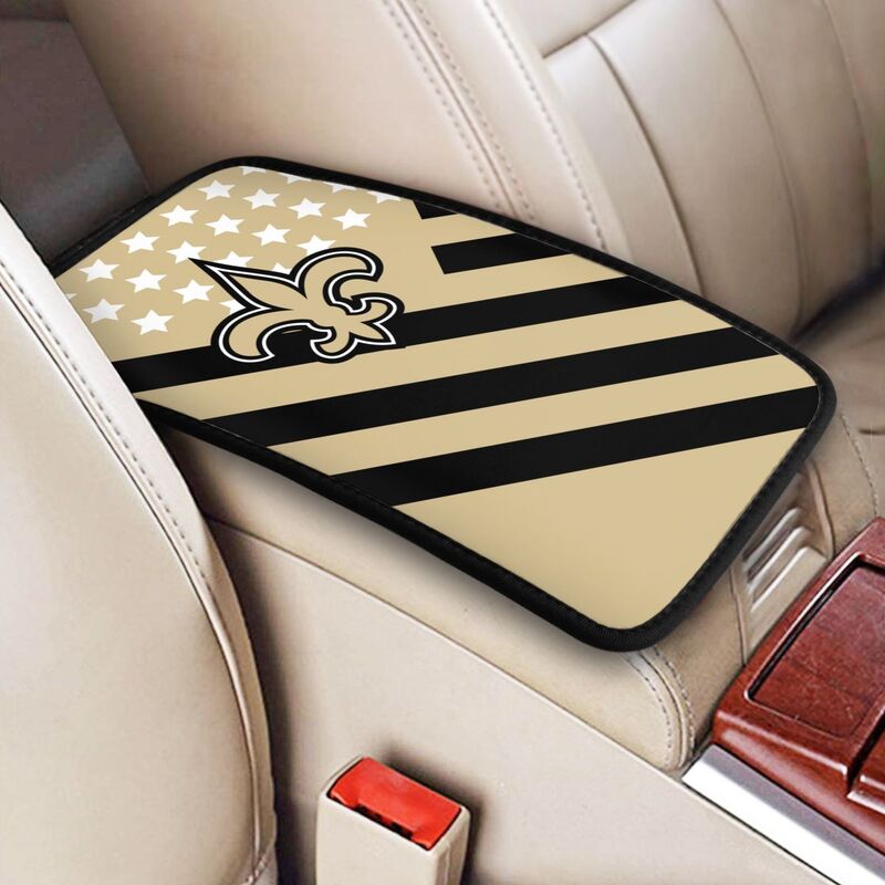 Car armrest box pad New Orleans Saints2 Printed central armrest box pad anti slip pad