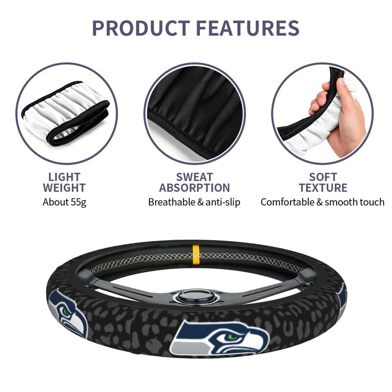 Seattle Seahawks Printed elastic steering wheel cover car steering wheel protective cover
