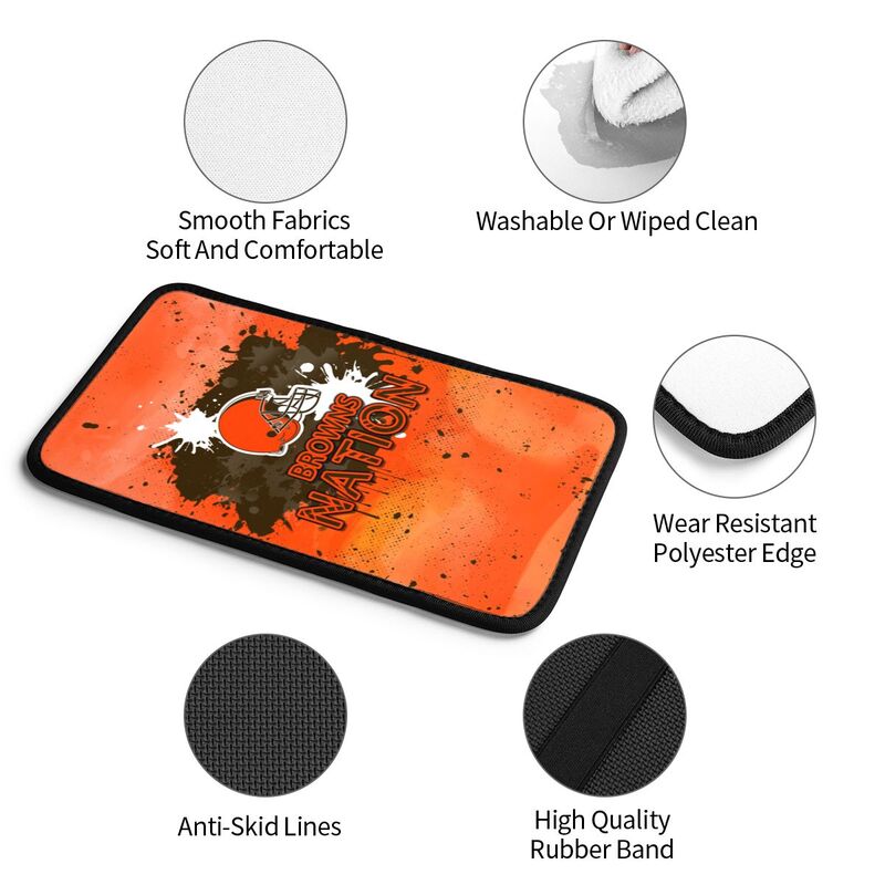 Cleveland Browns print car center console armrest pad Car armrest box protective cover