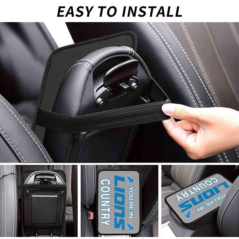 Detroit Lions Printed car armrest box pad elbow support pad