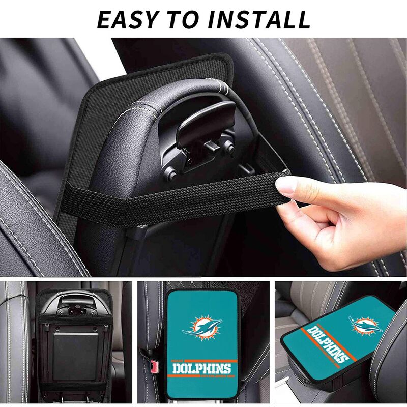 Miami Dolphins Printed car armrest box pad Protective pad
