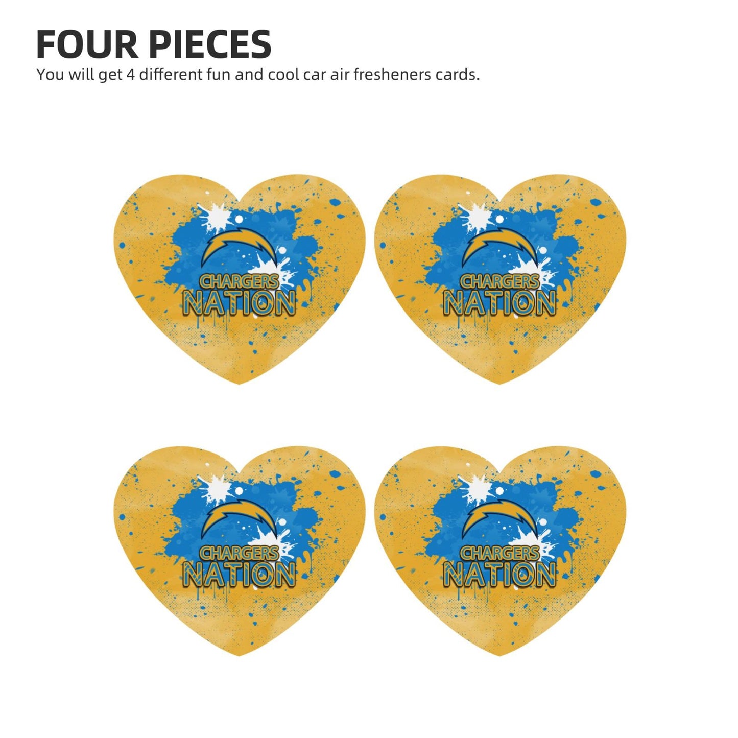 4-pcs San Diego Chargers Car Air Fresheners Cards Set car aromatherapy tablets