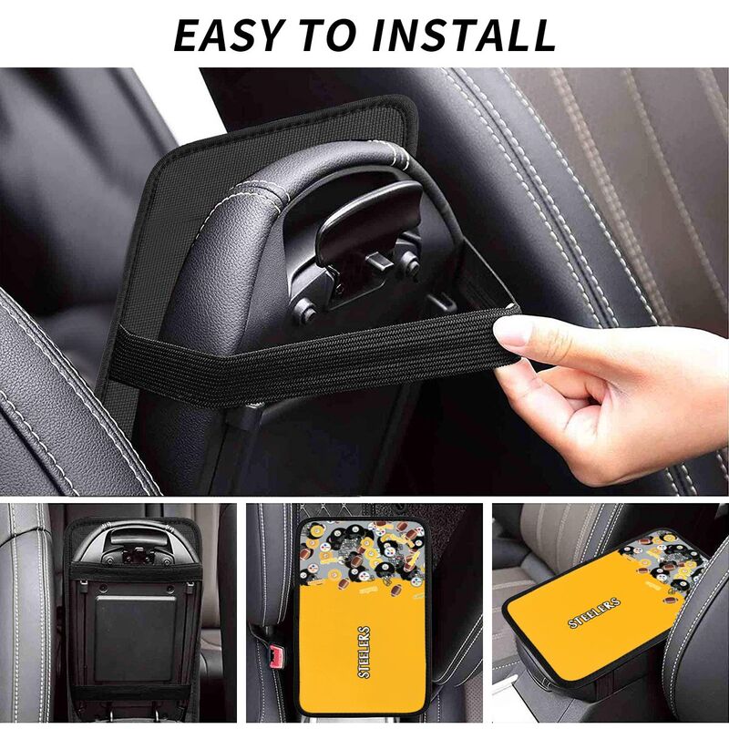 Pittsburgh Steelers print Car center console armrest pad car armrest protective cover