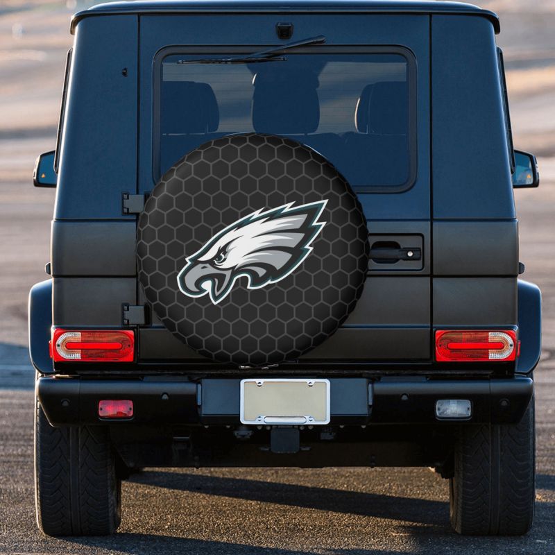 Philadelphia Eagles Grid printed car tire cover dustproof and waterproof tire cover