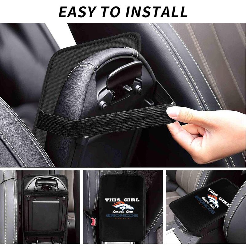 Denver Broncos Printing car center console pad car armrest protective cover
