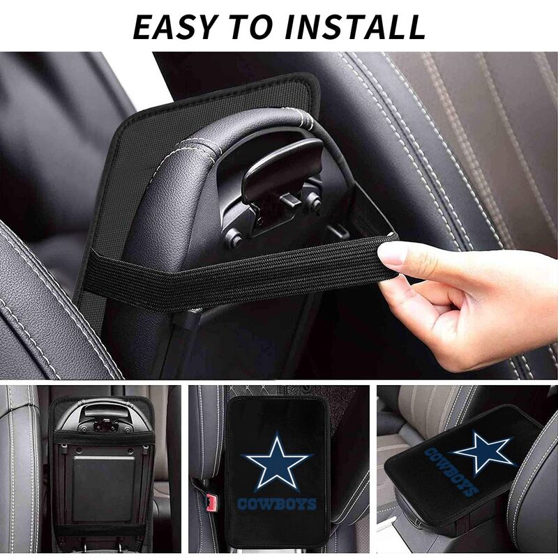 Car armrest box pad Dallas Cowboys 4 Printed center armrest box pad protective pad