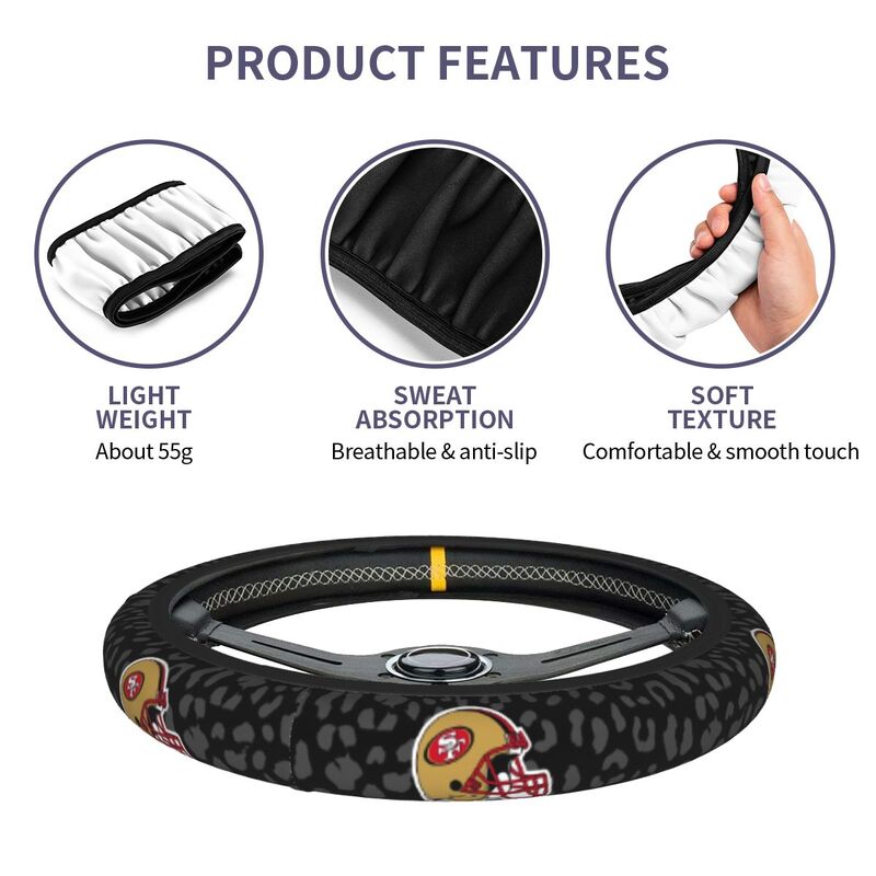 San Francisco 49ers 1 Printed elastic steering wheel cover car steering wheel protective cover