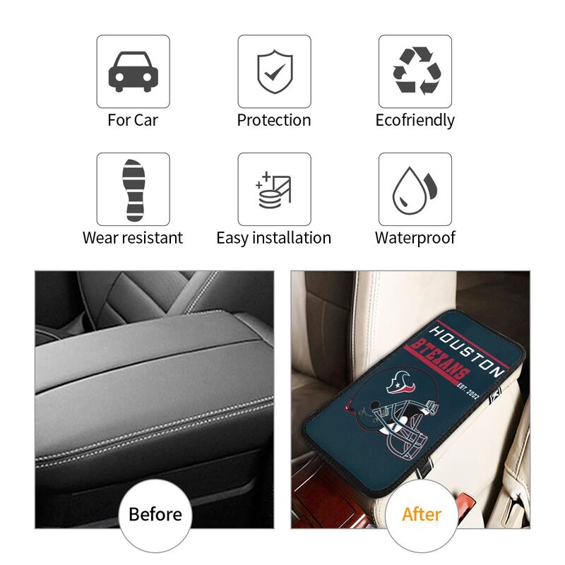 Houston Texans Print car armrest box cushion armrest protective cover