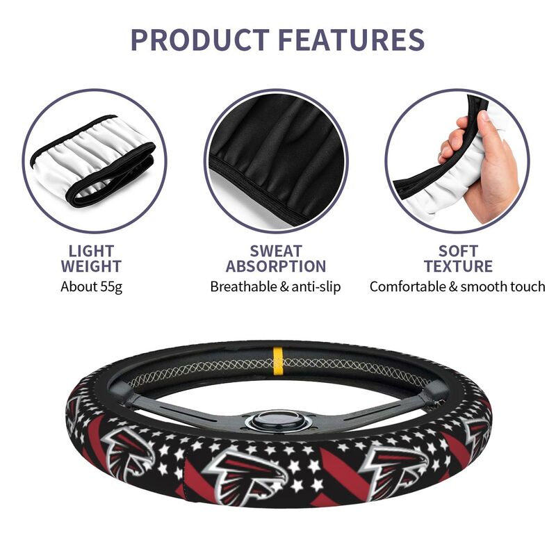 Atlanta Falcons Printed breathable elastic steering wheel cover