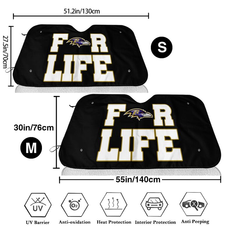 Baltimore Ravens 2 Printed car windshield sunshade (multi size) front windshield sunshade