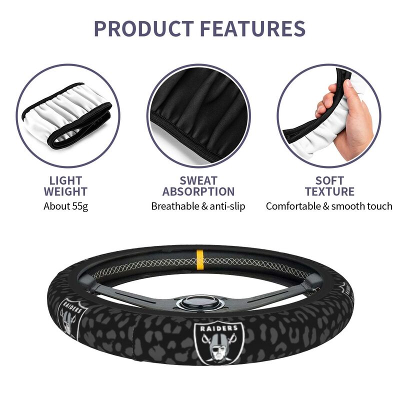 Las Vegas Raiders Printed elastic steering wheel cover car steering wheel protective cover