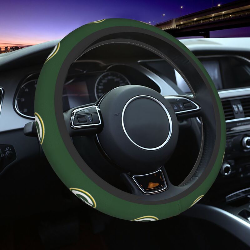 Green Bay Packers 1 Printed breathable elastic steering wheel anti slip cover