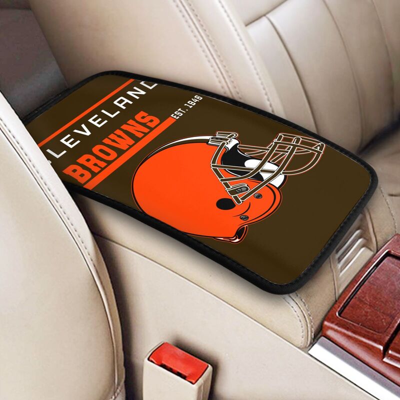 Cleveland Browns Print car armrest box cushion armrest protective cover