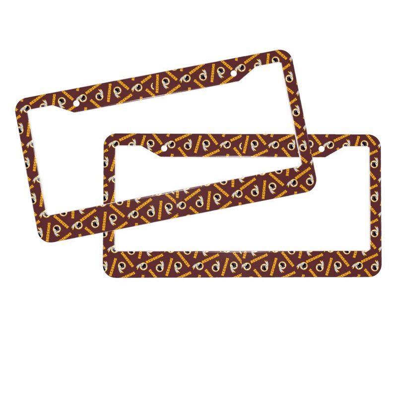 Washington Redskins Print front rear license plate holder circular hole license plate holder (one pair)