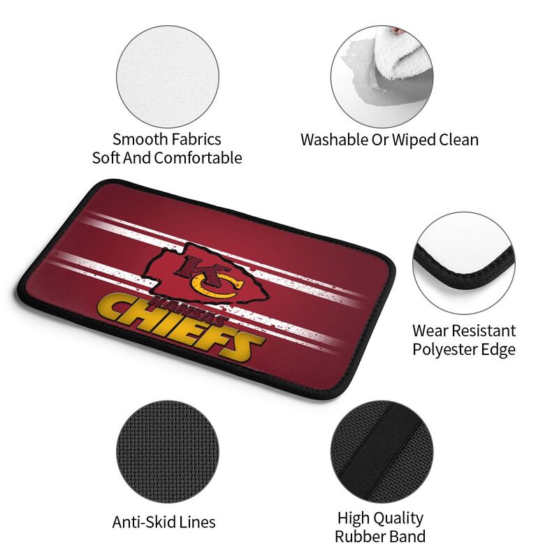 Car armrest box pad Kansas City Chiefs 2 Printed central armrest box cushion protective pad