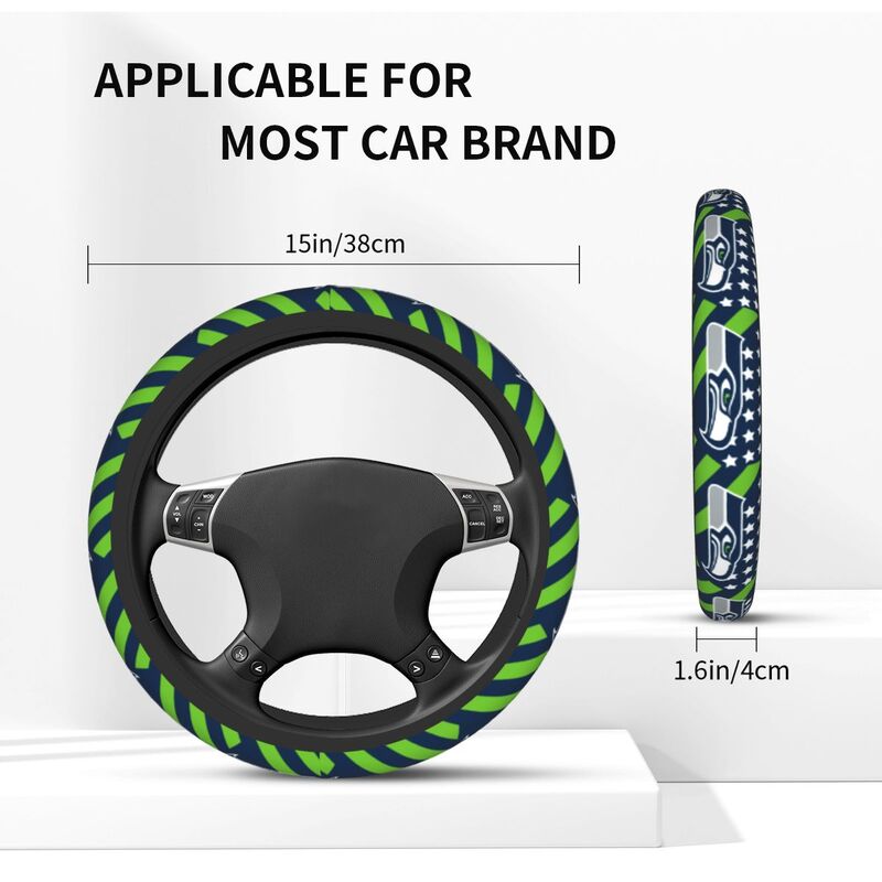Seattle Seahawks Printed elastic steering wheel cover car steering wheel protective cover
