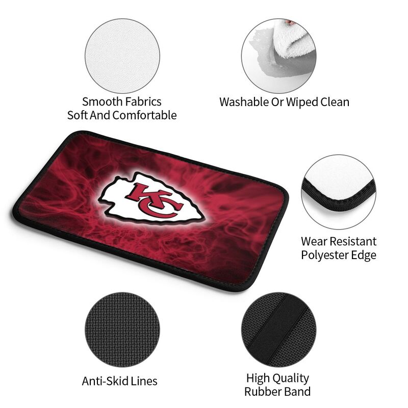 Car armrest box pad Kansas City Chiefs 5 Printed central armrest box cushion protective pad