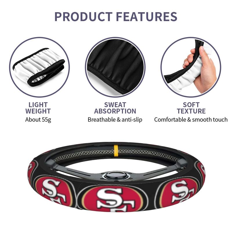 San Francisco 49ers Printed breathable anti slip cover elastic steering wheel cover