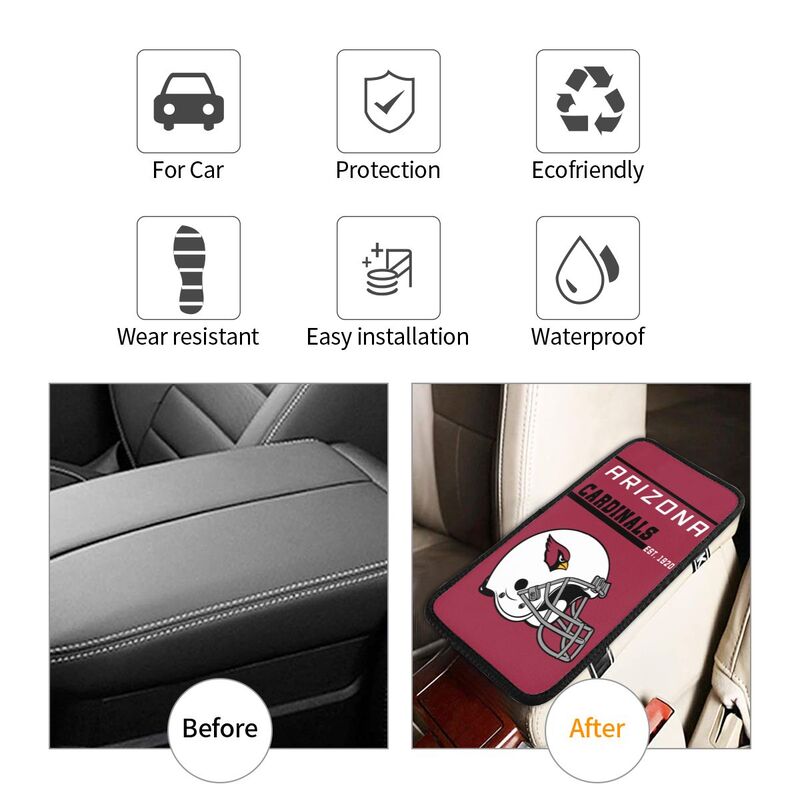 Arizona Cardinals Print car armrest box cushion armrest protective cover