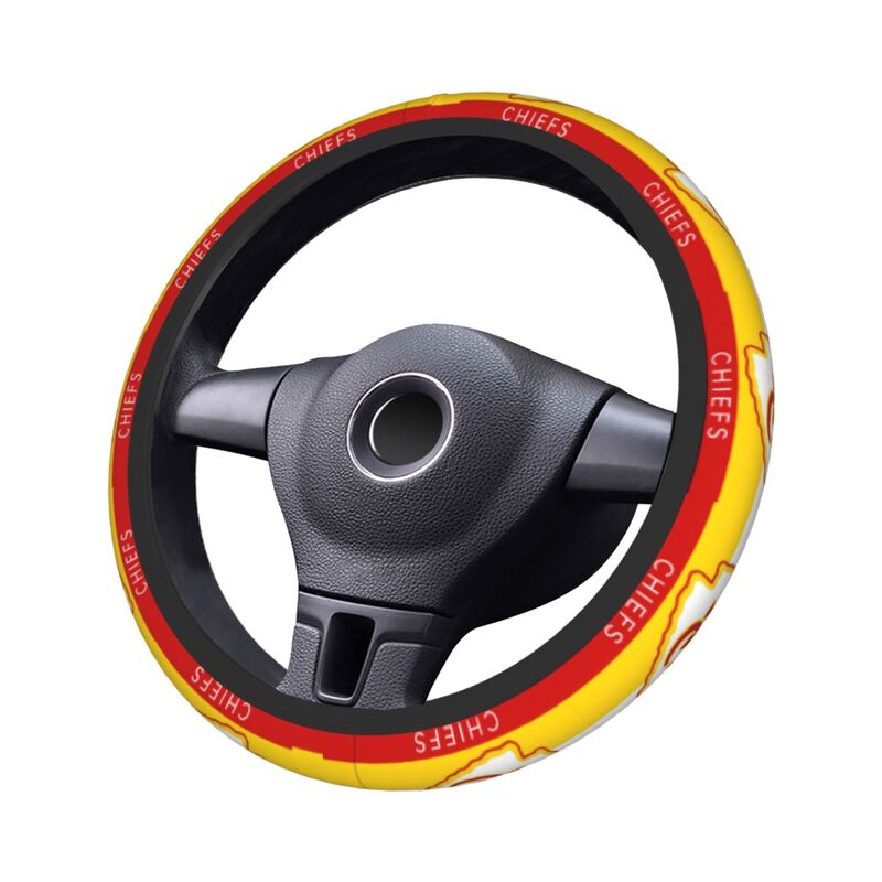 Kansas City Chiefs 2 Printed breathable elastic steering wheel anti slip cover