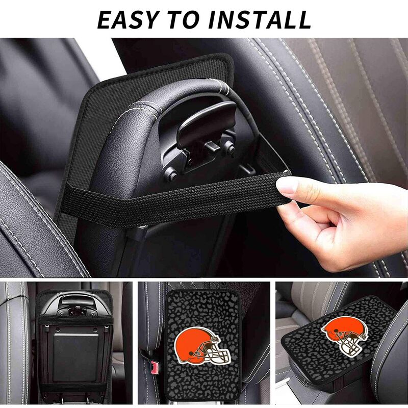 Cleveland Browns print Car handrail box cushion Personalized car armrest cover