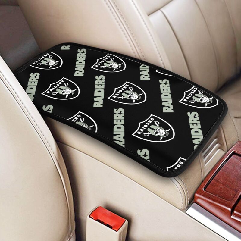 Car armrest box pad Las Vegas Raiders3 Printed central armrest box pad anti slip pad
