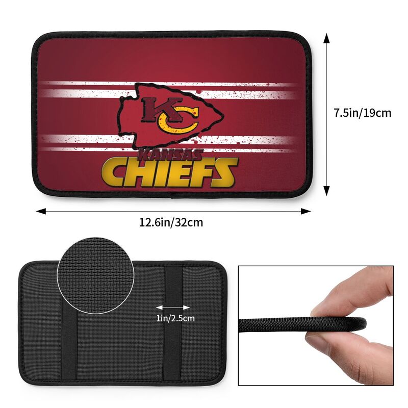 Car armrest box pad Kansas City Chiefs 2 Printed central armrest box cushion protective pad