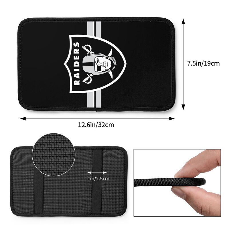 Car armrest box pad Las Vegas Raiders2 Printed central armrest box pad anti slip pad