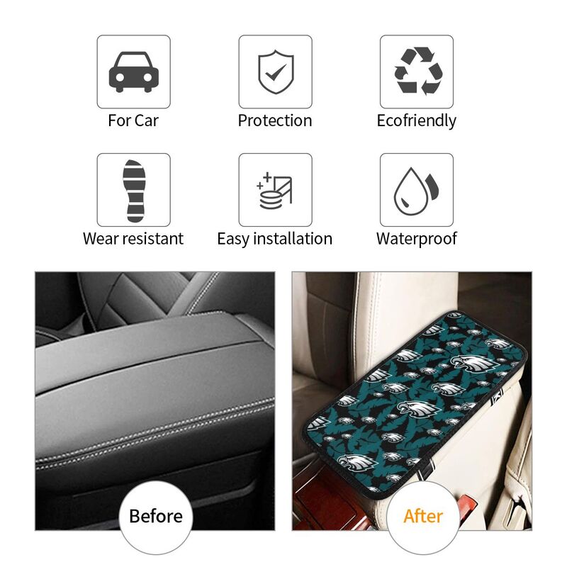 Philadelphia Eagles printing Center console armrest pad car armrest protective cover car