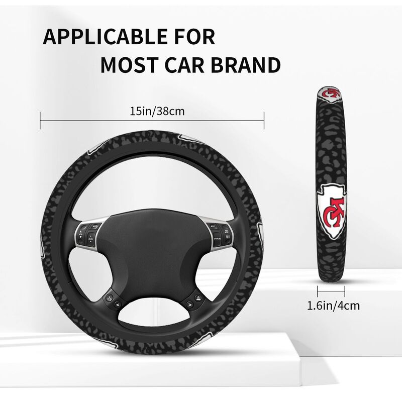 Kansas City Chiefs Printed elastic steering wheel cover car anti-skid cover