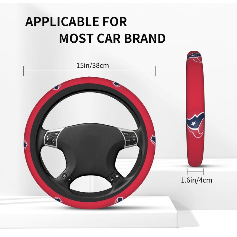 Houston Texans 1 Printed breathable elastic steering wheel protective cover